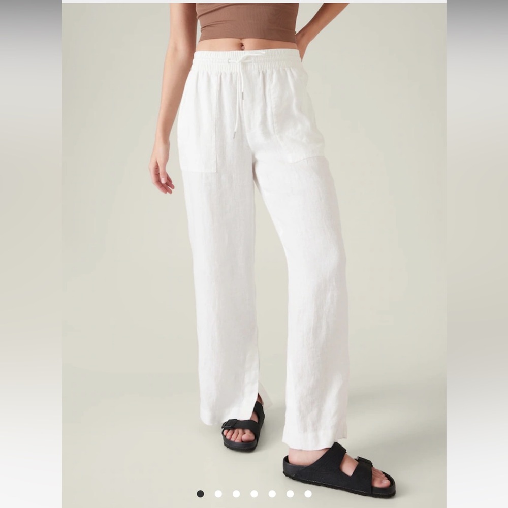 NWT Athleta Retreat Linen Wide Leg Pant 14 TALL